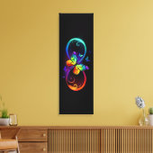 Trillende oneindigheid met regenboogvlinder op zwa canvas afdruk (Insitu (Woonkamer))