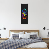 Trillende oneindigheid met regenboogvlinder op zwa canvas afdruk (Insitu (Slaapkamer))
