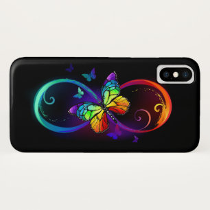 Trillende oneindigheid met regenboogvlinder op zwa Case-Mate iPhone case