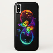 Trillende oneindigheid met regenboogvlinder op zwa Case-Mate iPhone case (Achterkant)