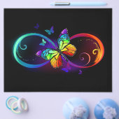 Trillende oneindigheid met regenboogvlinder op zwa flyer (Enkel)