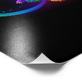 Trillende oneindigheid met regenboogvlinder op zwa foto afdruk (Hoek)