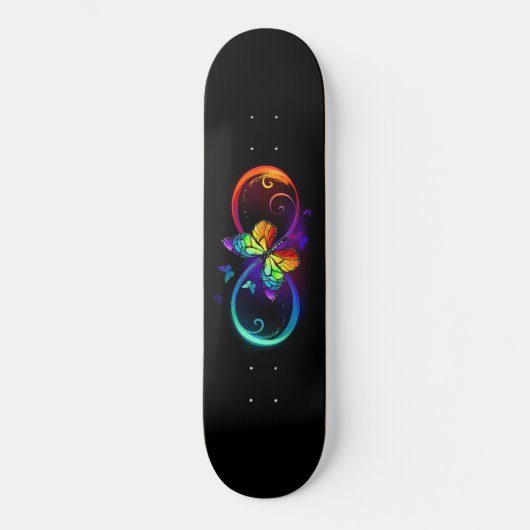 Trillende oneindigheid met regenboogvlinder op zwa persoonlijk skateboard (Voorkant)