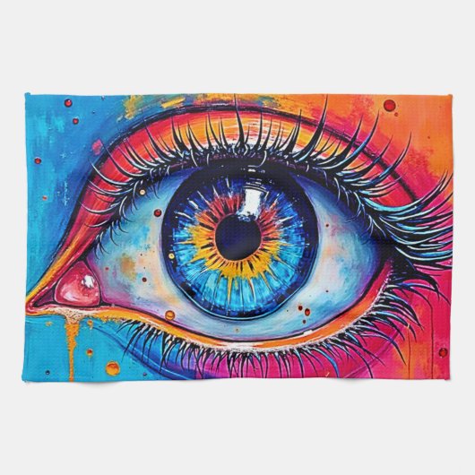 Trillende Oog Zielvolle Visie Ontwerp Theedoek (Horizontaal)