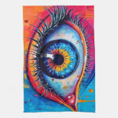 Trillende Oog Zielvolle Visie Ontwerp Theedoek (Verticaal)