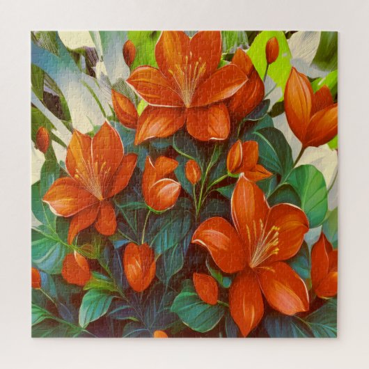 Trillende Oranje Bloem Legpuzzel (Verticaal)