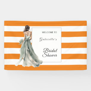 Trillende Oranje Strepen Helder Levendig Bruidsdou Spandoek