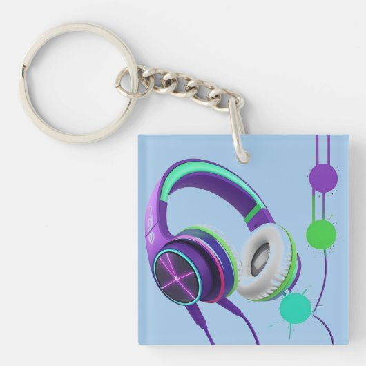 Trillende Over-Ear Koptelefoon Sleutelhanger (voorkant)