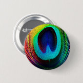 Trillende Pauwveer Ronde Button 5,7 Cm (Voorkant /achterkant)