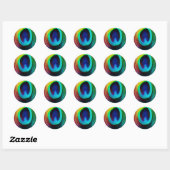 Trillende Pauwveer Ronde Sticker (Vel)