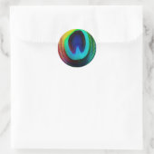 Trillende Pauwveer Ronde Sticker (Tas)