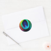 Trillende Pauwveer Ronde Sticker (Envelop)