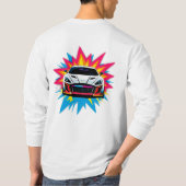 Trillende raceauto t-shirt (Achterkant)