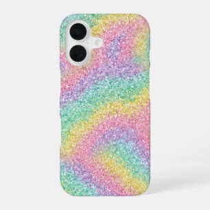 Trillende Regenboog Glitter Glans iPhone Hoesje iPhone 16 Hoesje