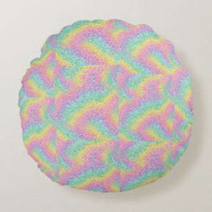 Trillende Regenboog Glitter Glans Ronde Kussen