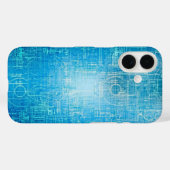 Trillende Retro Blauwdruk iPhone Hoes (Achterkant (horizontaal))