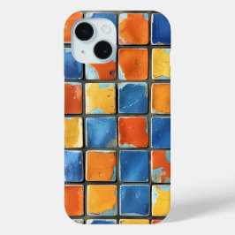 Trillende Retro Mozaïek Vierkanten Hoesje