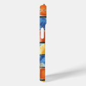 Trillende Retro Mozaïek Vierkanten Hoesje (Achterkant / Rechts)