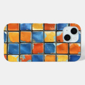 Trillende Retro Mozaïek Vierkanten Hoesje (Achterkant (horizontaal))