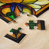 Trillende Rode Boom Glas-in-Lood Kunst Legpuzzel (Zijkant)