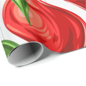  trillende rode en groene kerstsieraden cadeaupapier (Rol Hoek)