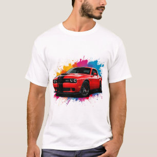 Trillende rode musclecar t-shirt