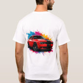 Trillende rode musclecar t-shirt (Achterkant)