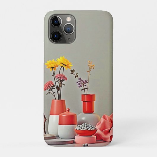 Trillende Rood Geel Arrangementontwerp Case-Mate iPhone Case (Achterkant)