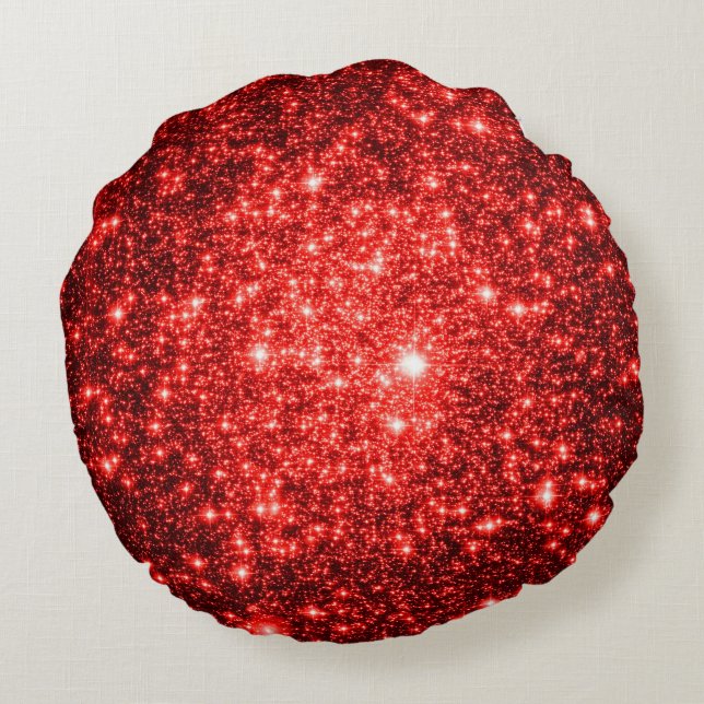Trillende Rood Glitter Sterren Kussen (Achterkant)