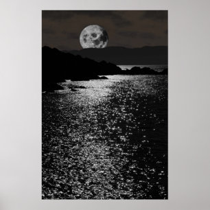 trillende rotkerry moonlit nacht uitzicht poster