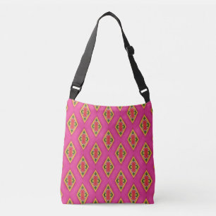 Trillende Roze Diamant Motief Schoudertas Crossbody Tas