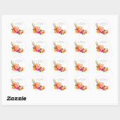 Trillende Roze Klaprozen Bloem Bruiloft Feest Ronde Sticker (Vel)