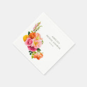 Trillende Roze Klaprozen Bloem Bruiloft Feest Servet (Hoek)