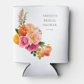 Trillende Roze Klaprozen Bloemrijke Bruiloftsdouch Blikjeskoeler (Voorkant)