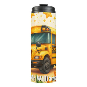 Trillende schoolbuschauffeur thermische tumbler thermosbeker