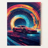 Trillende sportwagen in een dynamische abstracte k planner (Achterkant)