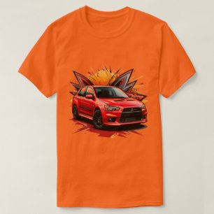 Trillende sportwagen met een vleugje kleuren t-shirt