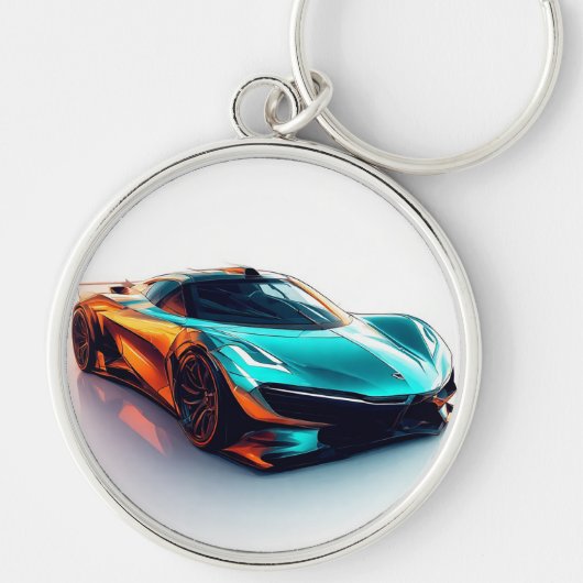Trillende sportwagen met modern design sleutelhanger (Voorkant)