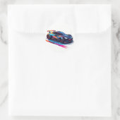 Trillende sportwagen ronde sticker (Tas)