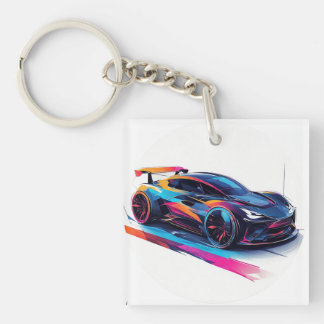 Trillende sportwagen sleutelhanger