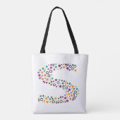 Trillende Stip Letter S Monogram Tote Tas | (Achterkant)