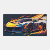Trillende Supercar Racing Digitale Vlammen Bureaumat (Voorkant)