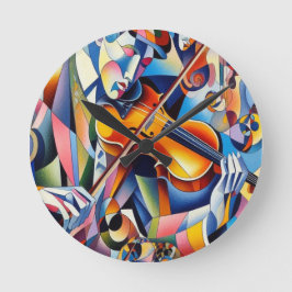 Trillende Symfonie: Abstracte Violist Kunst Ronde Klok