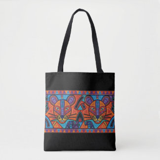 Trillende Tribale Geest Katten Tote Tas – Huichol-