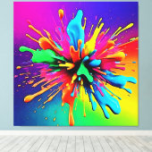 Trillende verf explosie ontwerp canvas afdruk (Insitu (Houten vloer))