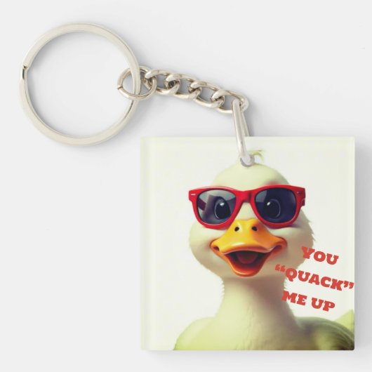 “Trillende” vierkante sleutelhanger (voorkant)