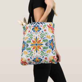 Trillende Volkskunst Bloemmotief Boodschappentas | Tote Bag