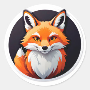 Trillende Vossen Kop Ronde Sticker