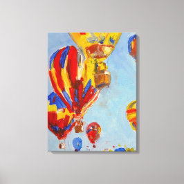 Trillende warme luchtballonnen canvas afdruk