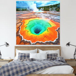 Trillende Warmwaterbron: Kunstwerk van de Aarde Canvas Afdruk